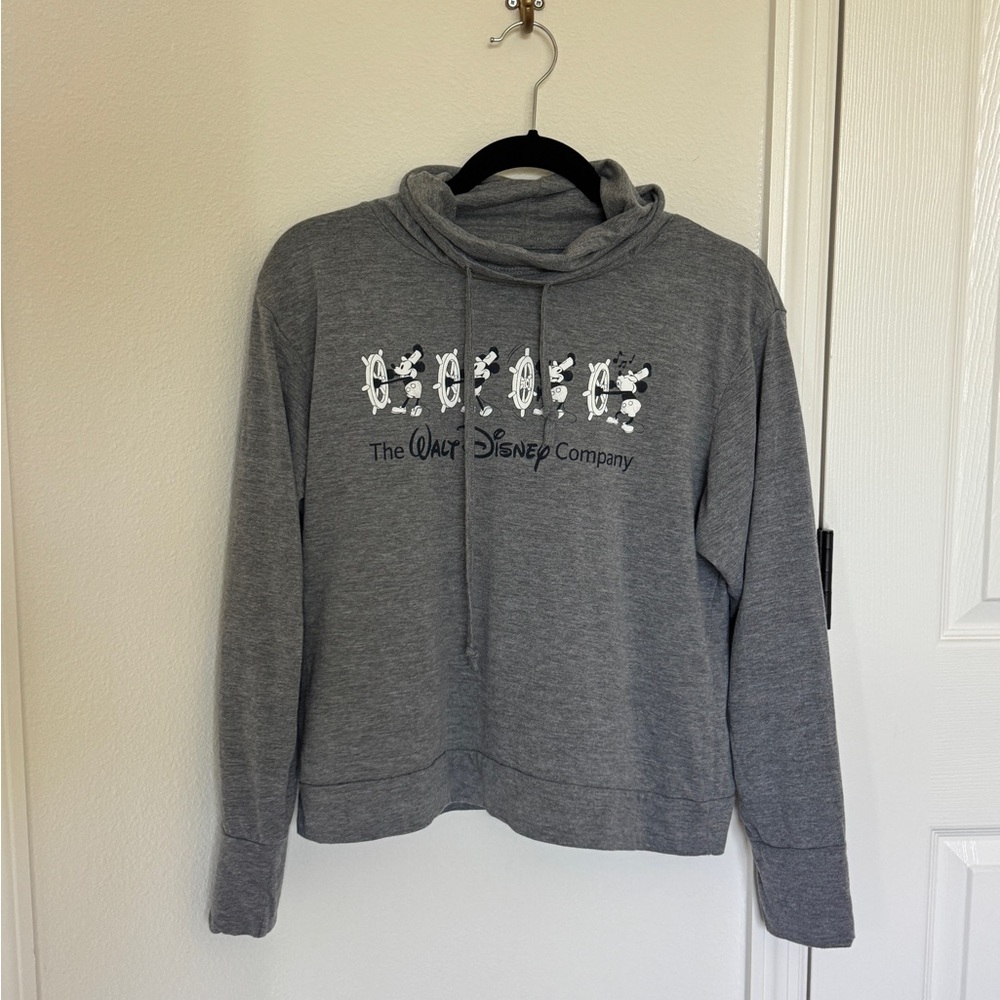Disney Company Heather Gray Women's Cowl Neck Crewneck